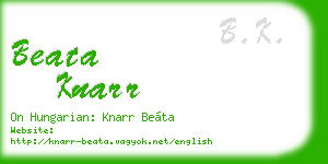 beata knarr business card